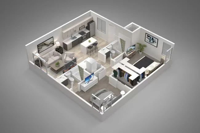 2 Bedroom/2 Bath 2420 floor plan